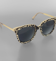 Golden Stella Acrylic Frame & Metal Leg Sunglasses - Beige Marble Black