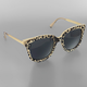 Golden Stella Acrylic Frame & Metal Leg Sunglasses - Beige Marble Black