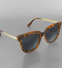 Golden Stella Acrylic Frame & Metal Leg Sunglasses - Brown Leopard