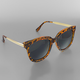 Golden Stella Acrylic Frame & Metal Leg Sunglasses - Brown Leopard