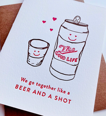 Steel Petal Press Beer and Shot Love Card