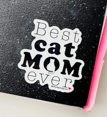 Steel Petal Press Cat Mom Typographic Sticker