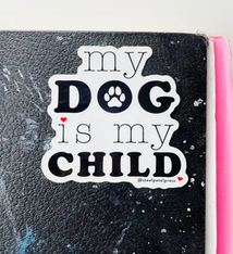 Steel Petal Press Dog Child Typographic Die-Cut Sticker