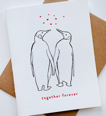 Steel Petal Press Penguins Together Forever Card