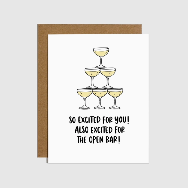 Brittany Paige Open Bar Wedding Card