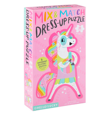 CR Gibson Hello!Lucky DRESS UP UNICORN SHAPED PUZZLES