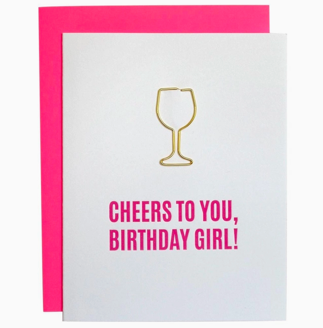 Chez Gagne Cheers Birthday Girl Paper Clip Card