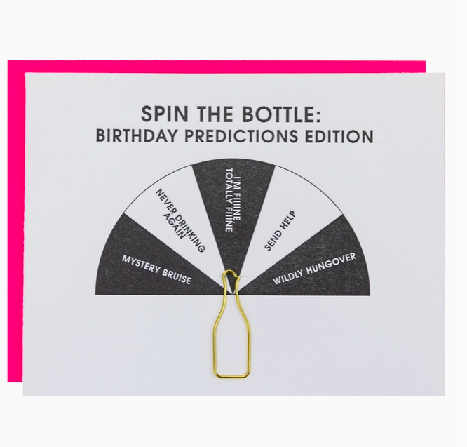 Chez Gagne Spin the Bottle Birthday Paper Clip Card