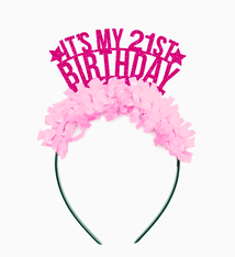 Festive Gal It's My 21st Birthday Party Headband Crown