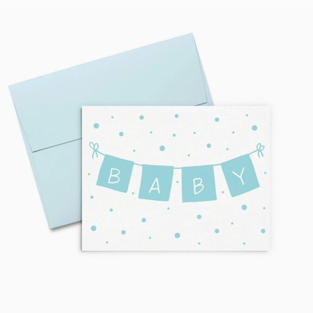 Talking Out of Turn Baby Boy Banner Card
