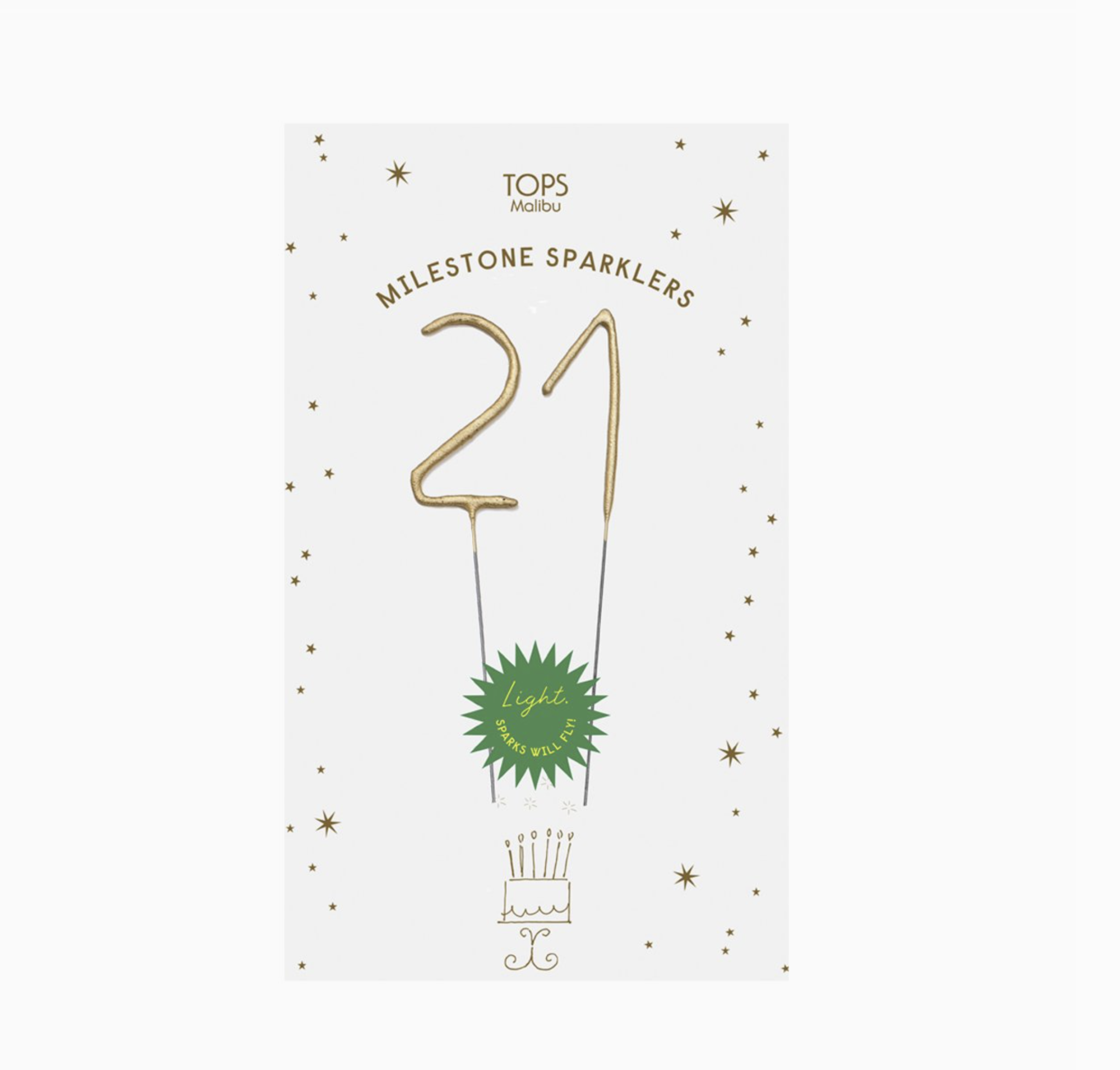 TOPS Malibu Milestone 21 Mini Gold Sparkler Card