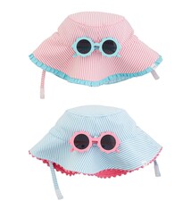 Mud Pie Blue Seersucker Hat & Sunglasses Set