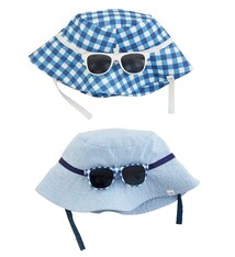 Mud Pie Gingham Hat & Sunglasses Set