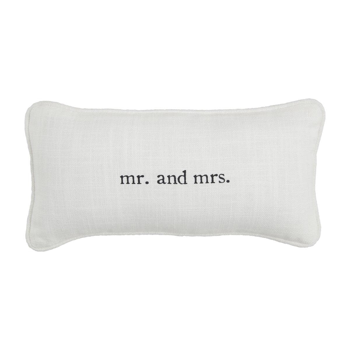Mud Pie Mr. & Mrs. Mini Pillow