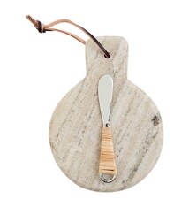 Mud Pie Circle Beige Marble Board Set