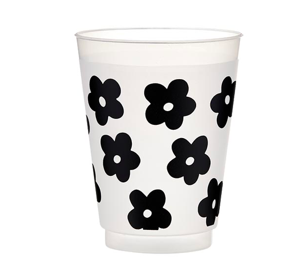 Creative Brands Frost Cup - Black Flowers