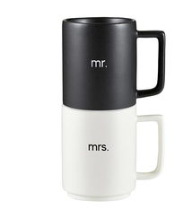 Creative Brands Matte Stackable Mug Set - Mr. & Mrs.