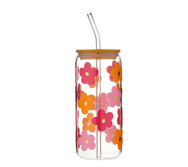 Creative Brands Glass Cold Brew Tumbler - Multi-Flowers
