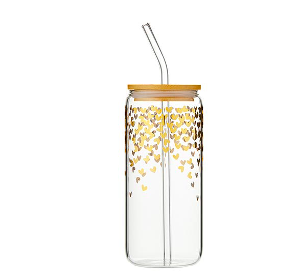Creative Brands Glass Tumbler - Heart Confetti