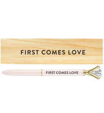 Creative Brands Wood Box with Gem Pen - First Comes Love