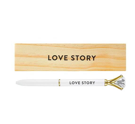 Creative Brands Wood Box with Gem Pen - Love Story