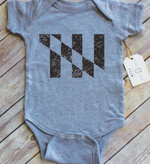 Paper Cow Clothing Distressed MD Flag Bodysuit