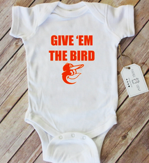 Paper Cow Clothing Give Em the Bird Orioles Bodysuit