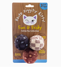 Haute Diggity Dog Kitty Vuiton Balls (Checker) Catnip Toys