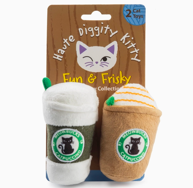 Haute Diggity Dog Meowbucks (2 Coffee Cups) Organic Catnip Toys