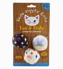 Haute Diggity Dog Kitty Vuiton Balls (Monogram) Organic Catnip Toys