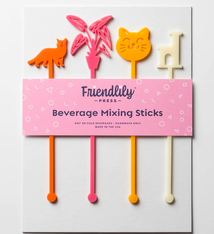Friendlily Press Pet Cat Acrylic Drink Stirrer