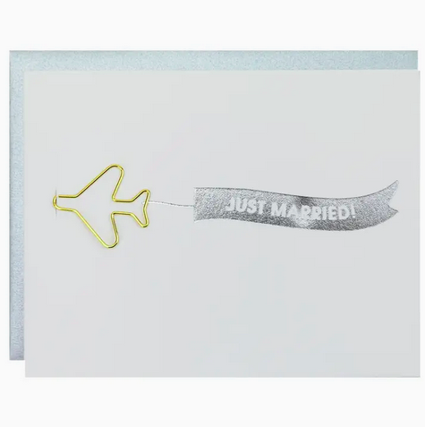 Chez Gagne Just Married Paper Clip Card
