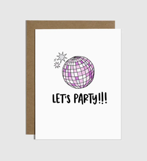 Brittany Paige Disco Ball Let's Party Birthday Card