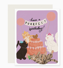 Slightly Stationery Purrfect Cat Cake Birthday Card