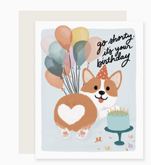 Slightly Stationery Shorty Corgi Birthday Card