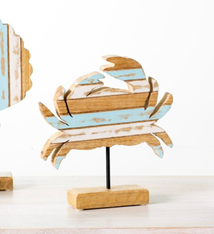 PD Home & Garden WOOD STRIPE CRAB ON ROD
