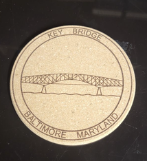 LeRoy Woodworks Cork Coaster Key Bridge