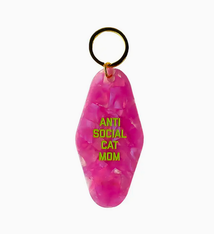 Golden Gems Anti Social Cat Mom Keytag