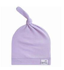 Copper Pearl Rib Knit Top Knot Hat Periwinkle