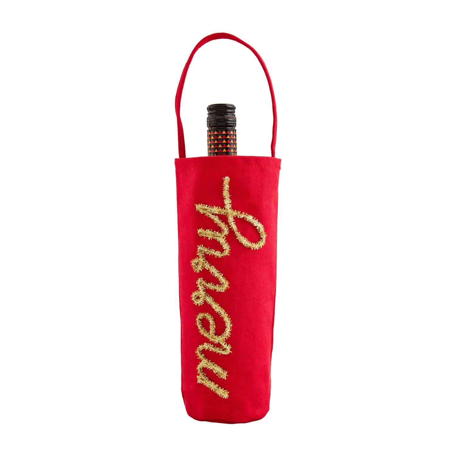 Mud Pie Tinsel Wine Bag