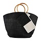Mud Pie Black Jute Tote & Case Set