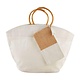 Mud Pie Cream Jute Tote & Case Set