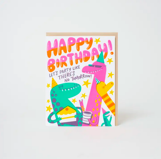 Egg Press Dino Party Birthday Card