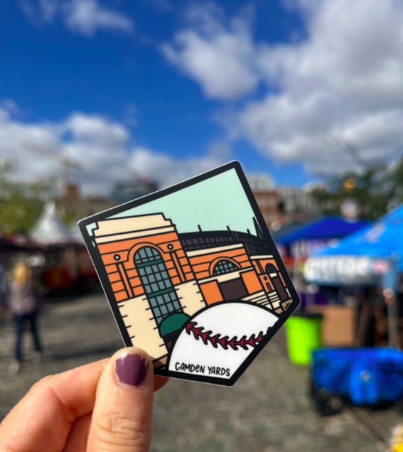 the letters mdn Camden Yards Vinyl Sticker