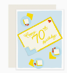 Slightly Stationery Happy 70th Birthday Card