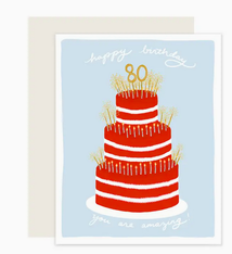 Slightly Stationery Happy 80th Birthday Card
