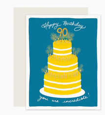 Slightly Stationery Happy 90th Birthday Card