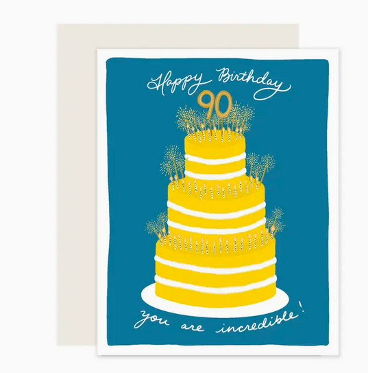 Slightly Stationery Happy 90th Birthday Card