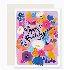 Slightly Stationery Colorful Floral Birthday Card