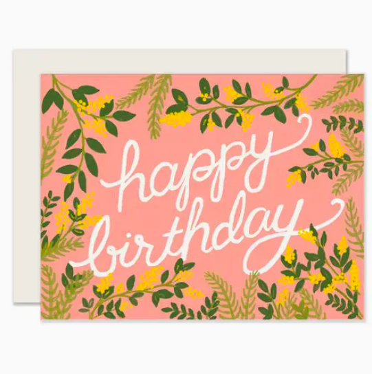 Slightly Stationery Floral Birthday Card